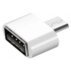 Adaptor USB A - MicroUSB, 1,8 x 1,8 x 0,9 cm, alb