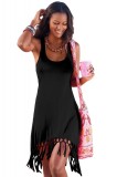 U23-1 Rochie de plaja accesorizata cu franjuri