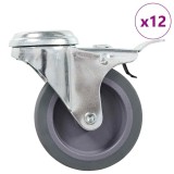 Cumpara ieftin Roti pivotante cu gaura pentru surub, 12 buc., 75 mm