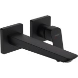 BATERIE LAVOAR LOGIS FINE CU MONTAJ PE PERETE SI PIPA 205MM, NEGRU MAT