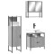 Gossi set mobilier de baie, 3 piese, gri sonoma, lemn prelucrat