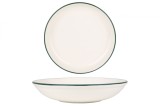 Rinart Farfurie ad&acirc;ncă - Green Edge - Porţelan - 25 cm (1300cc) - set de 6