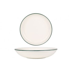 Rinart Farfurie ad&acirc;ncă - Green Edge - Porţelan - 25 cm (1300cc) - set de 6