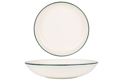 Rinart Farfurie ad&amp;acirc;ncă - Green Edge - Porţelan - 25 cm (1300cc) - set de 6 foto