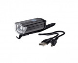 Lampa fata aluminiu pentru biciclete, incarcare USB, culoare negru, 1 led, 3W PB Cod:AWR1127