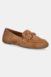 Geox mocasini din piele intoarsa D PALMARIA femei, culoarea maro, cu toc plat, D45MUJ 00021 C6610