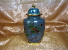 Vas Cloisonne Plique a Jour transparent, raritate, colectie, vintage foto