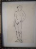 Nud V, cărbune, lucrare veche, nesemnata, 42 x 30 cm fără ramă, Carbune, Altul