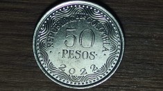 Columbia - moneda de colectie exotica - 50 pesos 2022 - AU/UNC - ursul cu ochelari