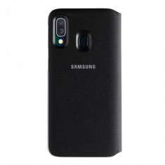 Husa Samsung Galaxy A40 Flip Wallet Neagra Originala foto