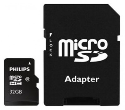 Card Memorie Micro Sdhc, Cu Adaptor Sd, Clasa 10, Philips - 32gb foto