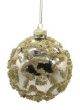 Set 12 globuri brad Craciun sticla aurie Luz &Oslash; 8 cm