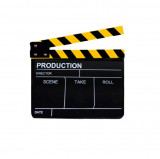 Cumpara ieftin Clacheta Black-Yellow clapperboard din plexiglas pentru studio de filmare, Generic