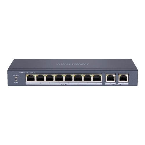 SWITCHSwitch 8 porturi PoE&#039;2 porturi uplink RJ45 Gigabit - HIKVISION DS-3E0310P-E-M SafetyGuard Surveillance