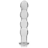 Plug anal IBIZA Nebula Model 10, din sticlă borosilicată, lungime inserabilă 15 cm, diametru 3 cm, transparent