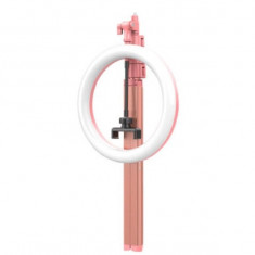 Selfie Ring Light LED roz Ulanzi cu stativ si telecomanda 2136