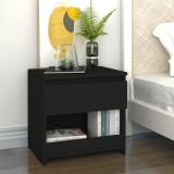 VidaXL Noptieră, negru, 40x30x39 cm, lemn prelucrat