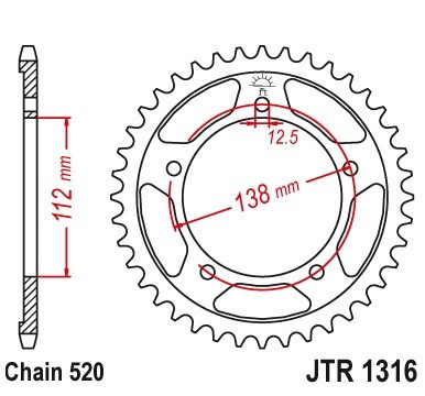 Pinion spate 43 dinti pas lant 520 - Honda CB 500 F - CB 500 X - CTX 700 ABS - NC 700 - NC 700 Integra - X-ADV 750