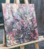 Cumpara ieftin Tablou impasto pictat manual, Copaci stilizat1, 40x40cm acril pe panza in relief efect 3D, Kenny Varniote