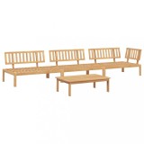 Set canapea gradina din paleti, 4 piese, lemn masiv de acacia