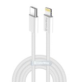Cablu incarcare Lightning pentru iPhone 27W ColorWay, 1m, gri