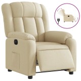Cumpara ieftin Fotoliu rabatabil electric, crem, material textil