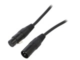 Cablu XLR tată-mamă 3m CLIFF - 3 pini pentru conexiuni audio-video