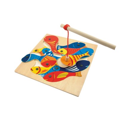 Puzzle din lemn - Joc magnetic de pescuit foto
