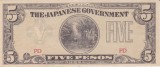Bancnota Filipine 5 Pesos (1942) - P106a XF ( ocupatia japoneza - vezi descriere )