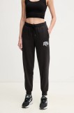 Puma pantaloni de trening femei, culoarea negru, cu imprimeu, 685037