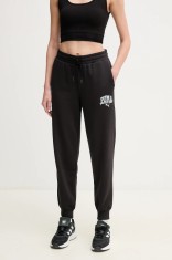 Puma pantaloni de trening femei, culoarea negru, cu imprimeu, 685037