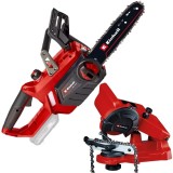 Einhell GE-LC 18/25 Li PXC + GC-CS 85 E - Drujba fara acumulatori si incarcator Li-Ion 18 V - Ah 25 cm 4.3 m/s + Masina de ascutit lanturi 85 W 108x23