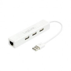 Hub USB Logilink UA0174A USB 2.0 + RJ45 White foto