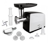 RESIGILAT &ndash; MASINA DE TOCAT HEINNER MG-2100BKWH, Putere 2100W, Accesoriu rosii, Cutit Inox, Negru/Alb
