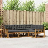 vidaXL Set de canapele de exterior cu pernă 4 pcs Natural și Antracit 3367505