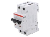 &Icirc;ntrerupător de supracurent ABB S200M 2 poli 6A 400V AC/DC pentru șină DIN