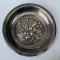Platou pentru fructe din alama argintata marcat NYSILVER decorat in basorelief