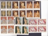 Reproduceri de arta, pictura, nuduri, 1969, nr. lista 695, bloc de 4,+bloc MNH