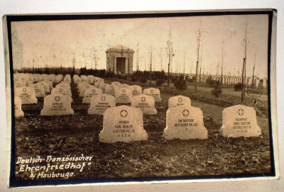 P.168 CP WWI GERMANIA CIMITIR MILITAR EHRENFRIEDHOF MAUBEUGE 1916 FELDPOST foto