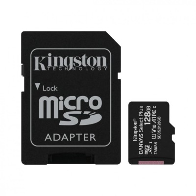 Card de Memorie MicroSDXC Kingston Select Plus, 128GB, Adaptor SD, foto
