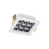 Spot LED patrat Roma SQ9 12W 4000K IP20, alb argintiu, Metsan