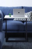 Birou Smart Laptop Reglabil, Alb, 40x60x43-73 cm