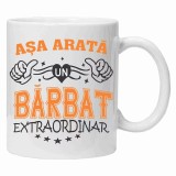 Cana alba personalizata &quot;asa arata un barbat extraordinar&quot;, INOVATIX&reg;️. 330ml, Oem