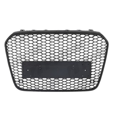 Grila masca fata AUDI A7 (4G), 11.2014-02.2018 model RS7,cu 2 gauri pentru Senzori de parcare (PDC); Negru stralucitor; fara emblema foto