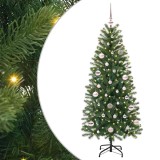 vidaXL Brad de Crăciun artificial cu 150 LED Verde 150 cm PE și PVC 3397343
