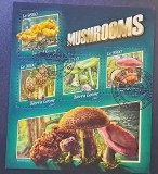 Ciuperci - Sierra Leone 2017 - Coliță Bloc Set Complet 4 Timbre Mushrooms (Ștampilată / CTO) CP1_II
