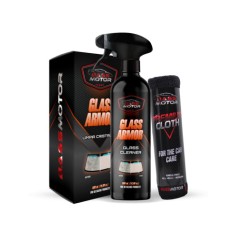 Solutie Curatare Geamuri cu Efect de Hidrofob, cu Laveta Inclusa BassMotor Glass Armor, 500ml