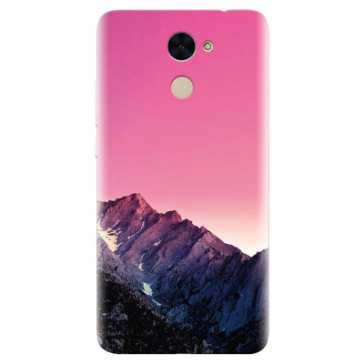 Husa silicon pentru Huawei Y7 Prime 2017, Mountain Peak Pink Gradient Effect foto