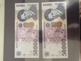 2x 50.000 lei 2000 perfect UNC consecutive