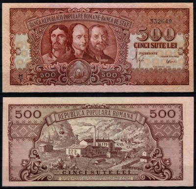 Romania 1949, 500 LEI, Horea Closca si Crisan, P#86a, aUNC! RARA!!! Vezi pozele! foto